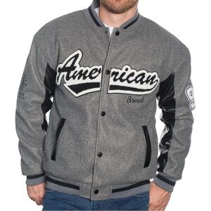 American Breed Varsity Jacket Gray/Black Men’s Size S